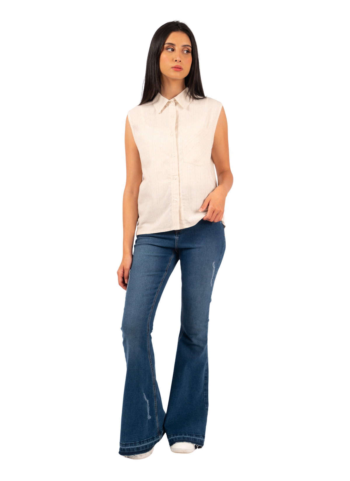 CHEMISE EN LIN RAYÉ