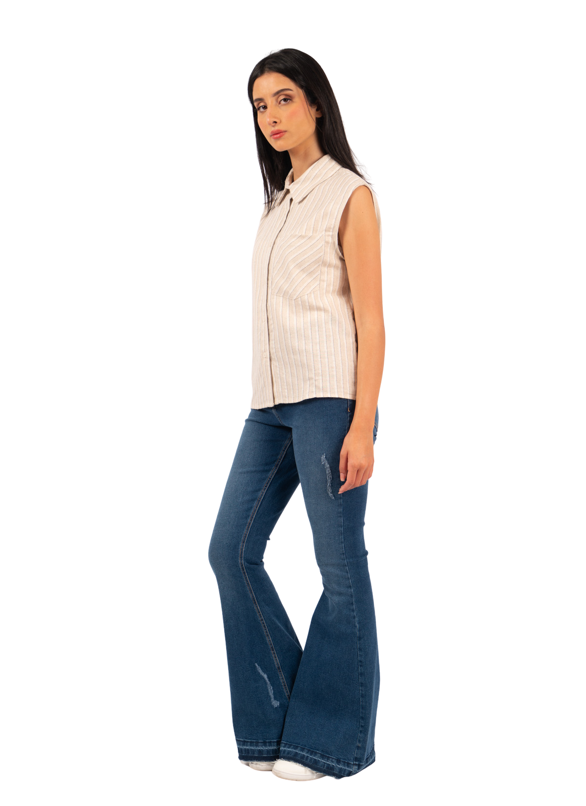 CHEMISE EN LIN RAYÉ