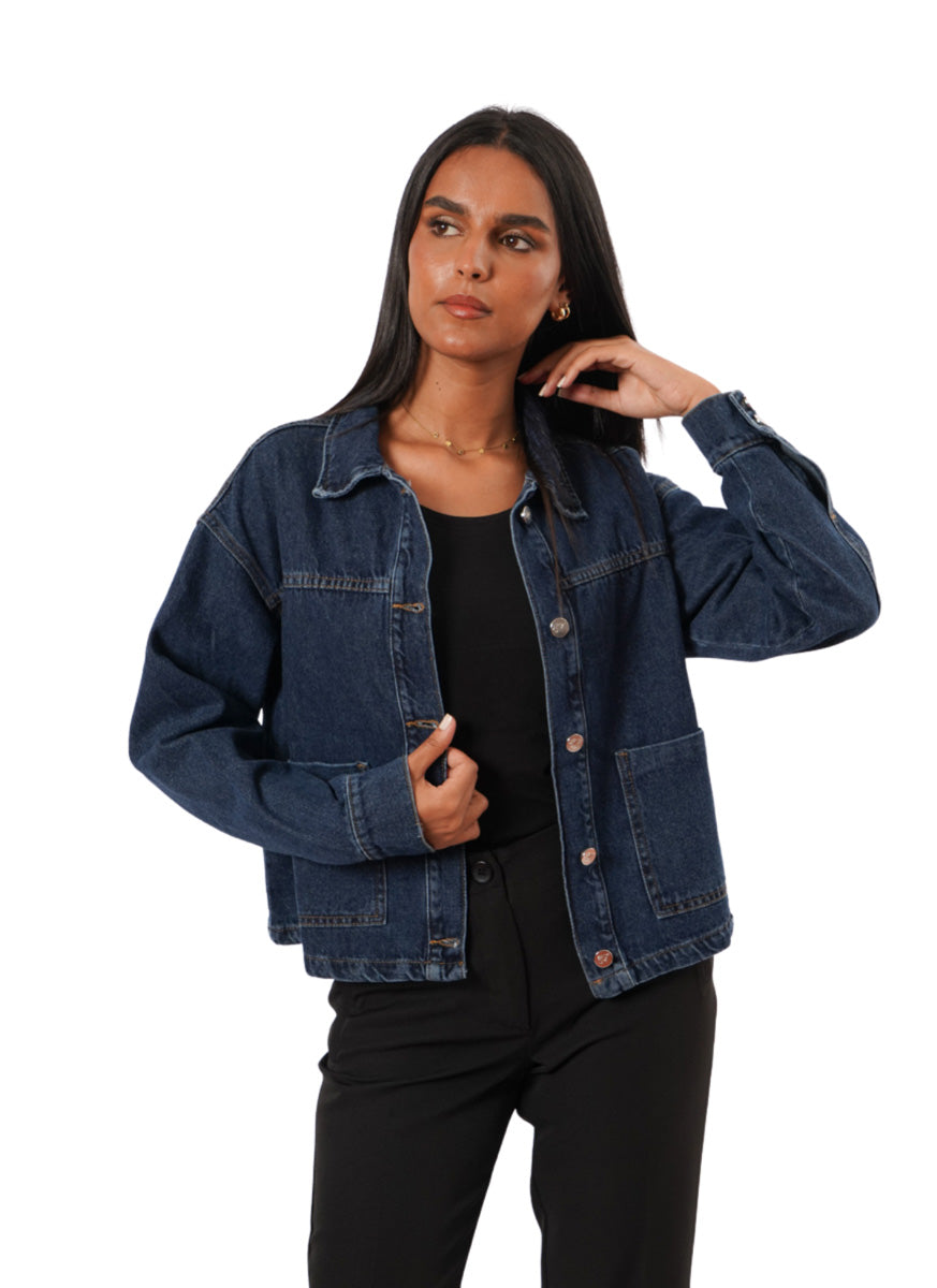 Veste en jean coupe carrée