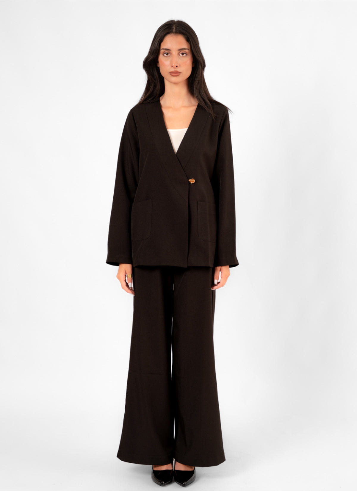 Veste Tailleur Croisée Marron