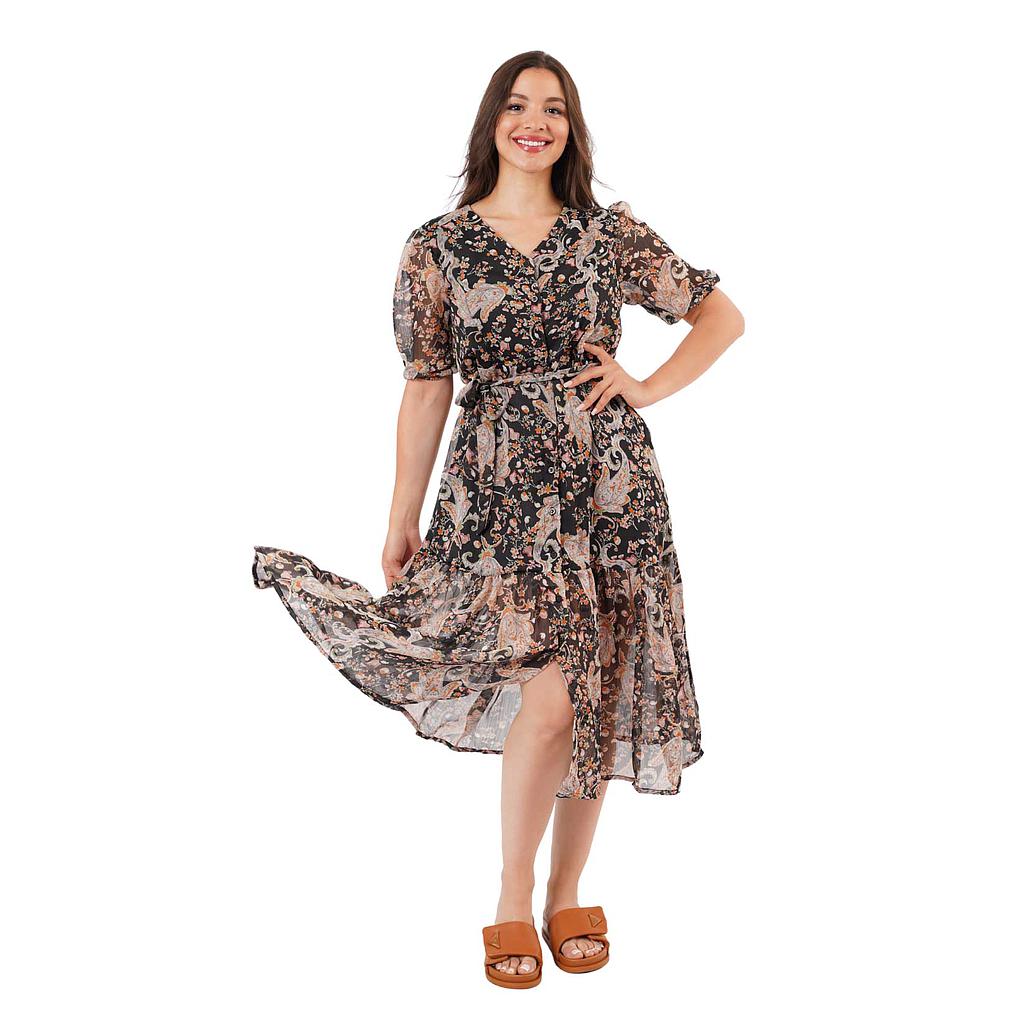 robe imprimée mi-longue