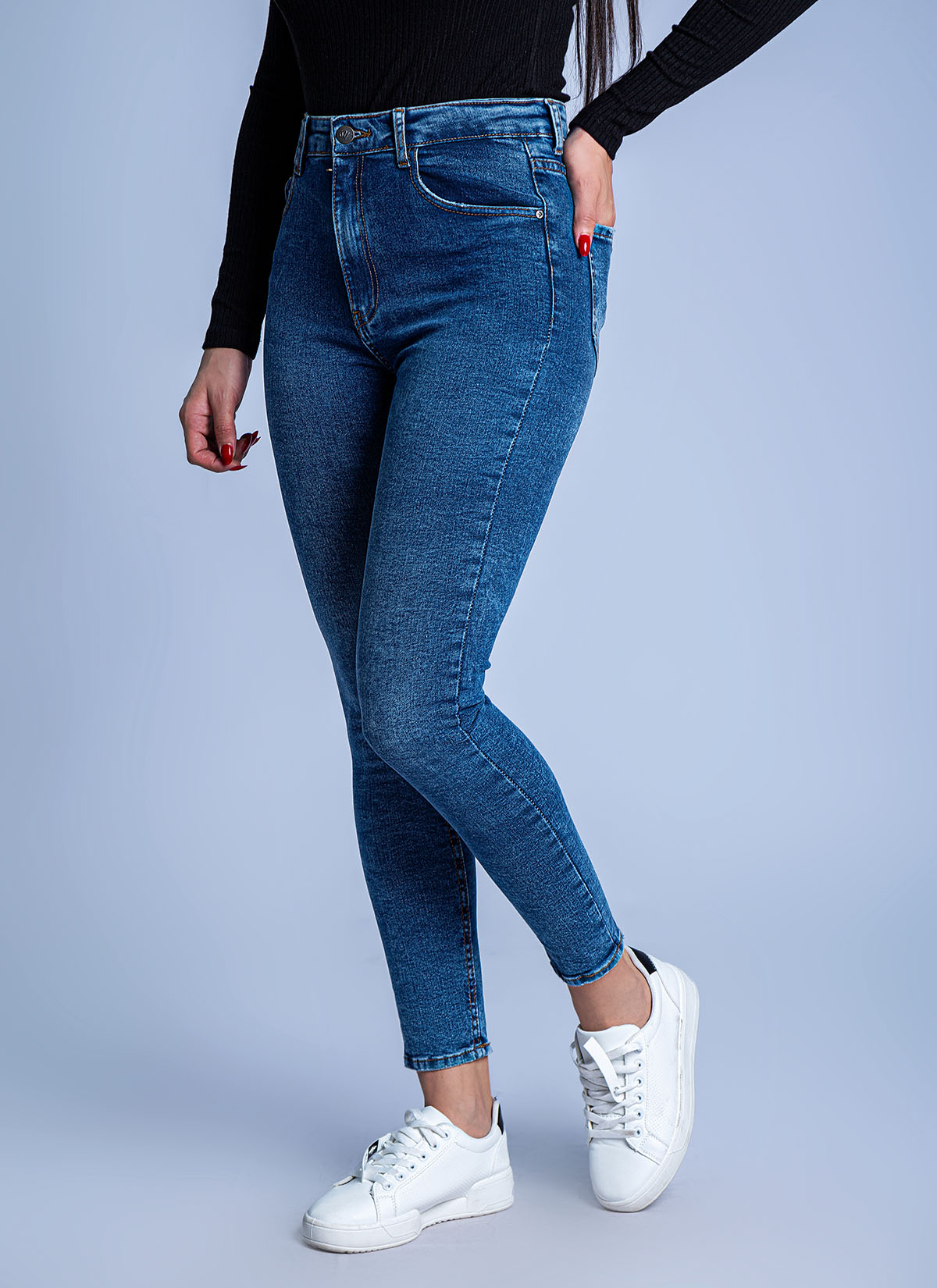 Pantalon Slim en Denim
