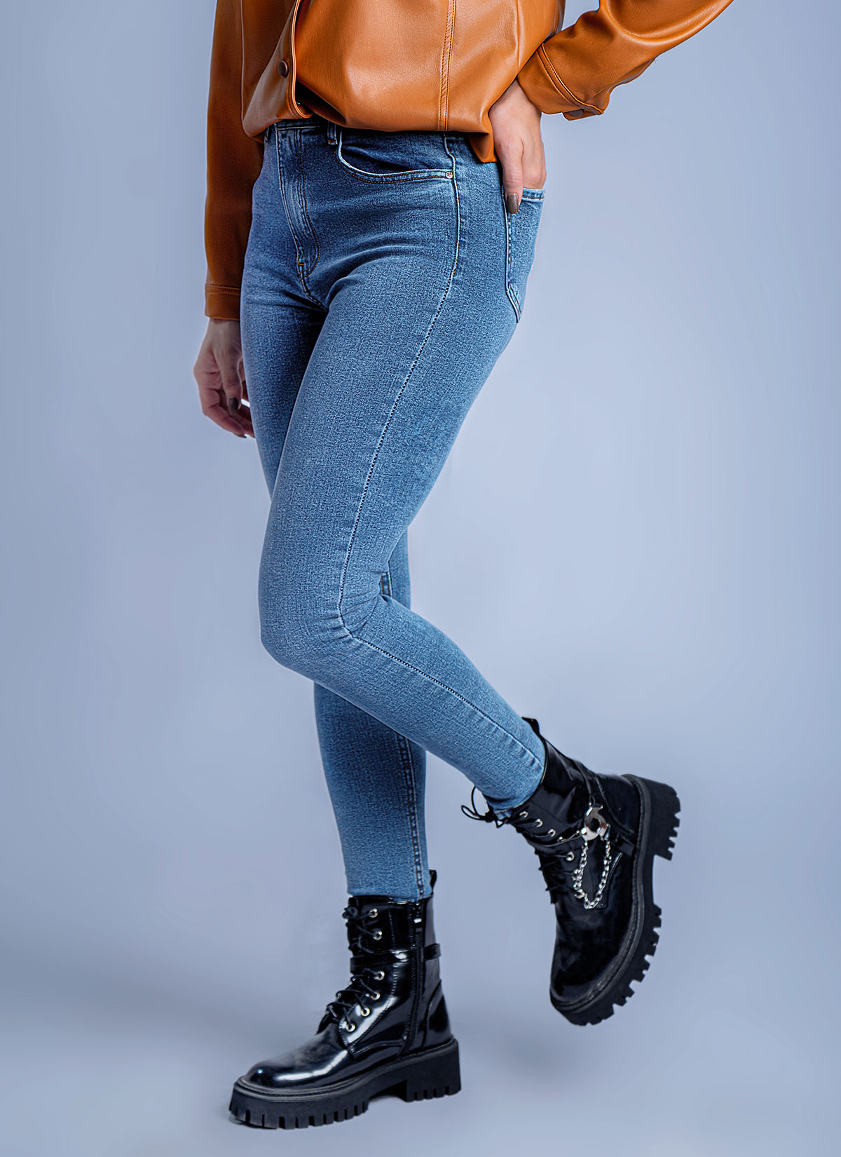 Pantalon Slim en Denim