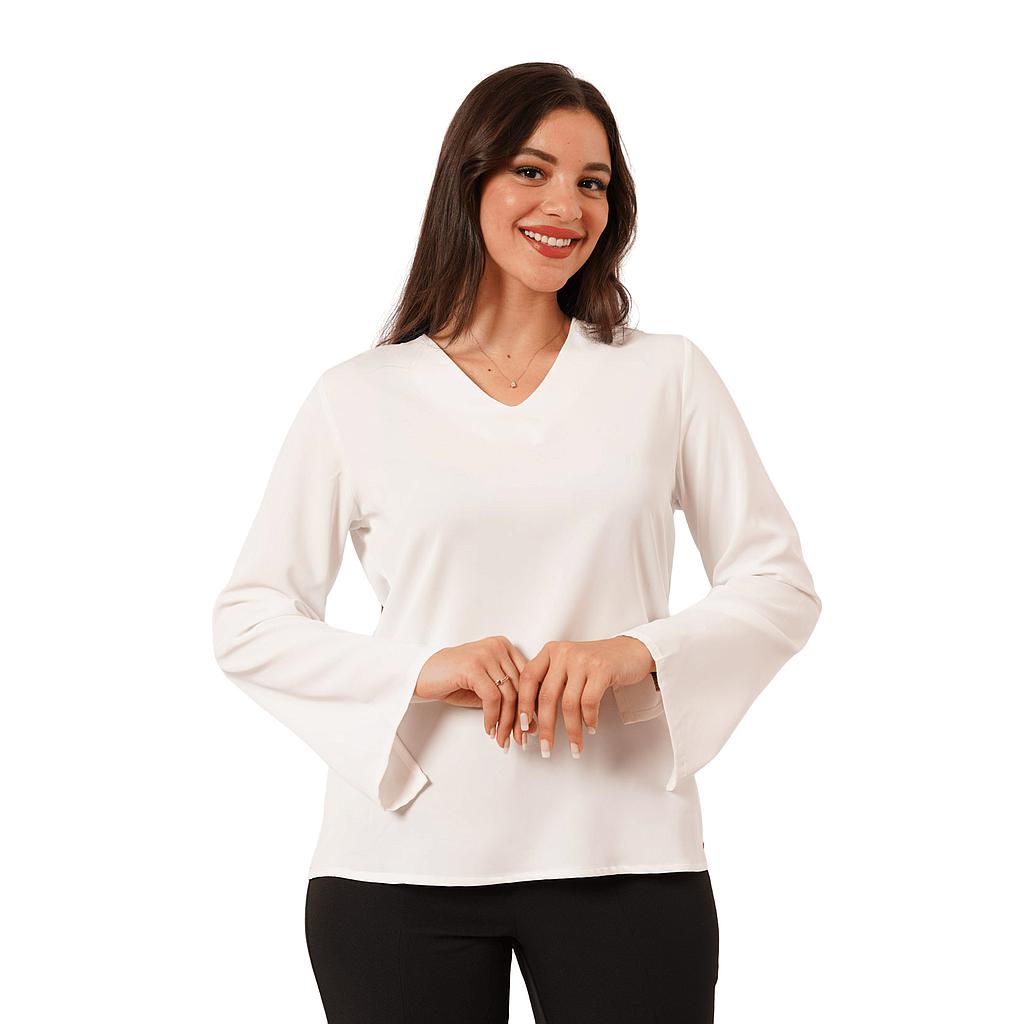 BLOUSE COL V À FENTES