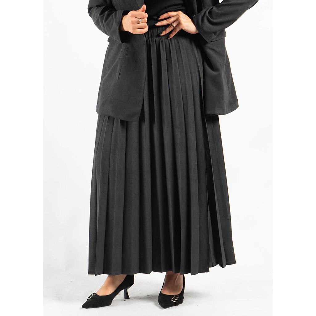 Jupe Plissée en Faux Daim