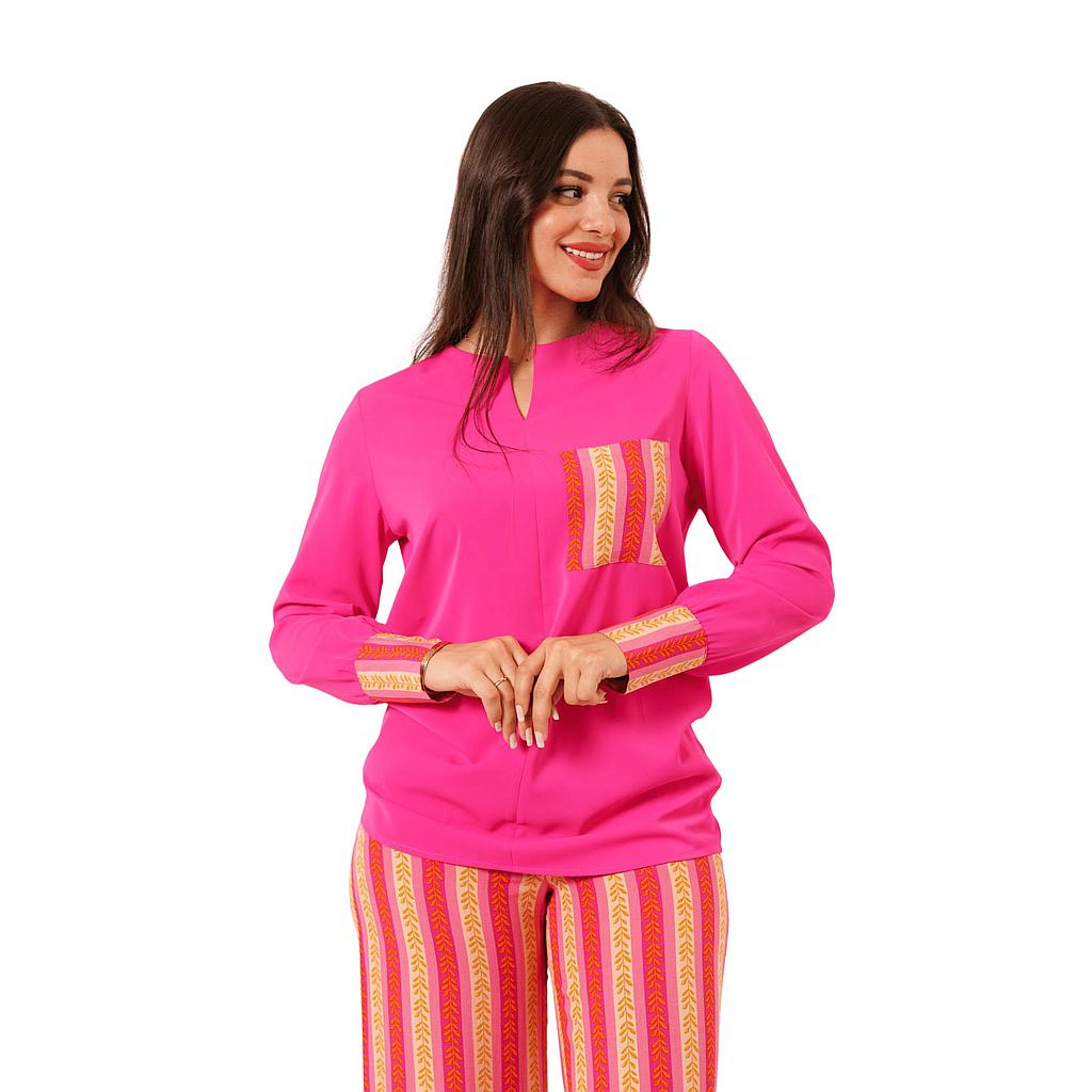 BLOUSE À POCHE ORNÉE