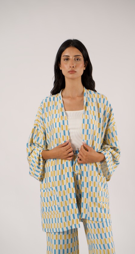 KIMONO EN CREPE IMPRIMÉ