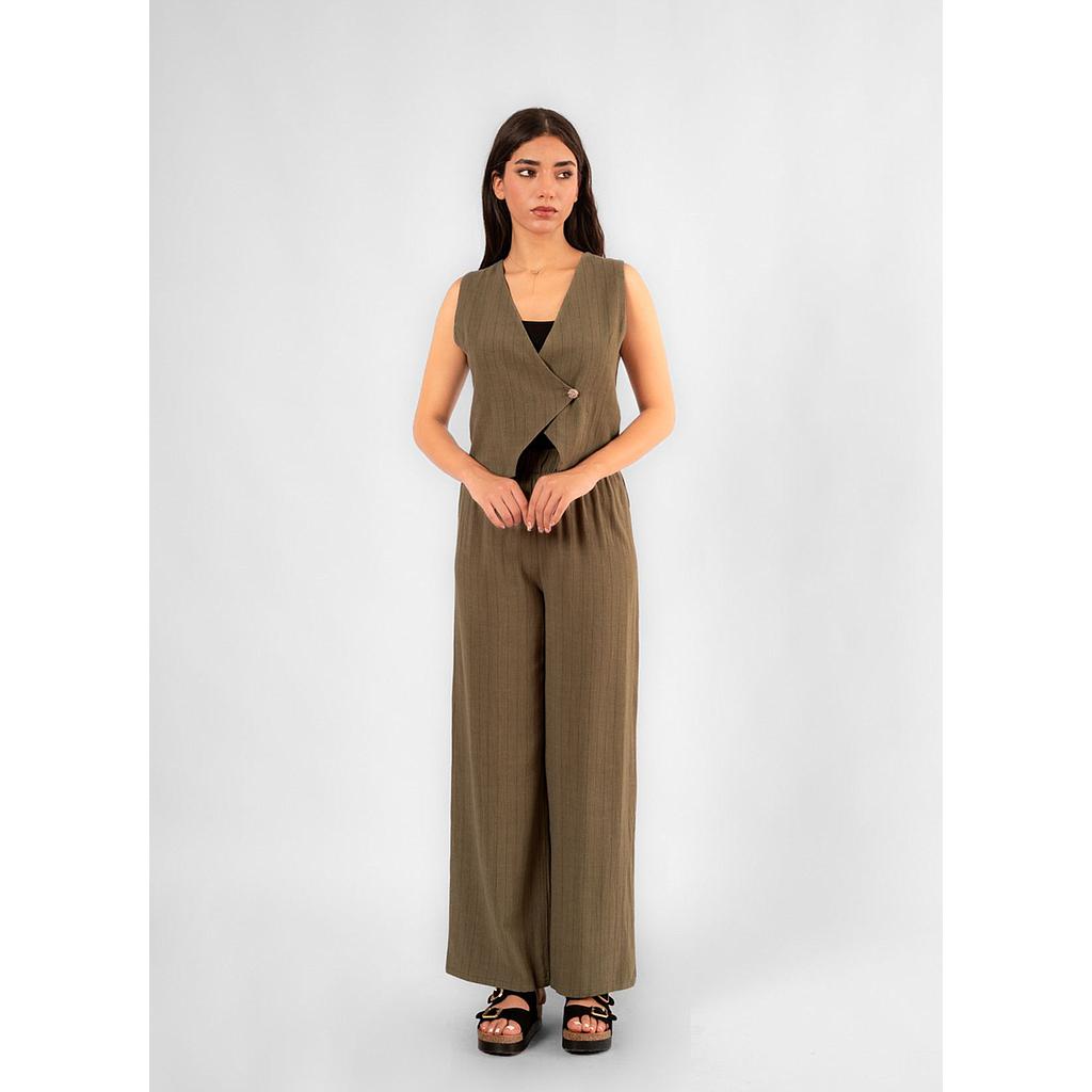 Gilet Court Rayé