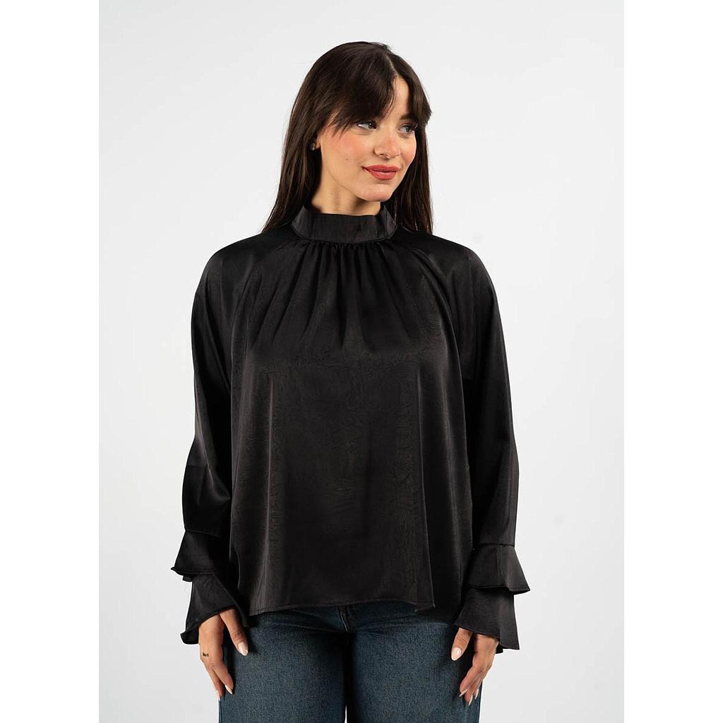 Blouse Élégante à Col Montant