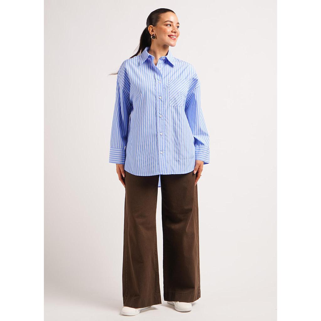 Chemise En Popeline Rayé