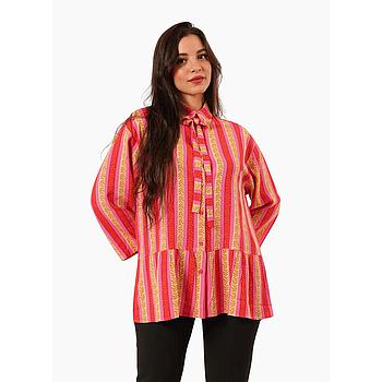 BLOUSE À NOEUD ET RAYURES