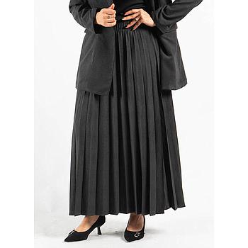 Jupe Plissée en Faux Daim