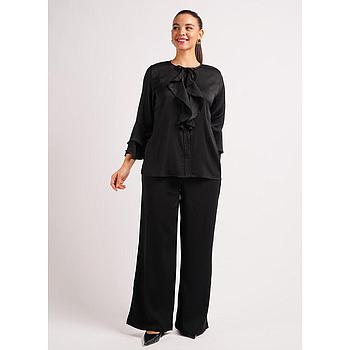 Blouse à lavallière volantée
